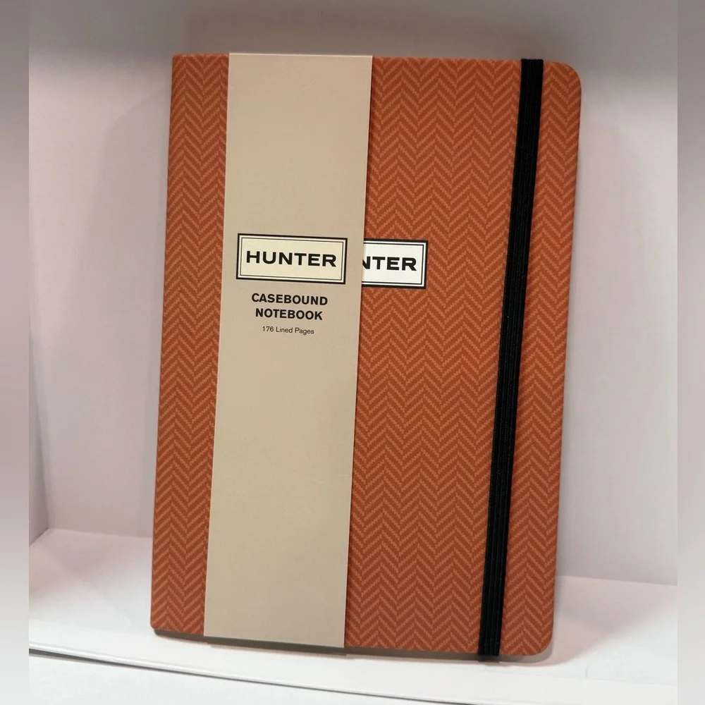 Hunter Casebound Notebook Umber Herringbone Hardcover Lined Pages NWT Journal